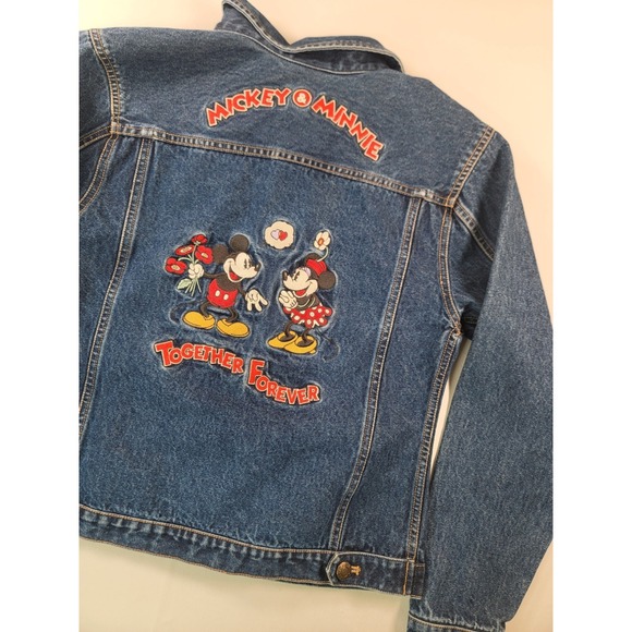 Disney Jackets & Blazers - Vintage Disney Store Mickey Minnie Denim Jacket Small Embroidered